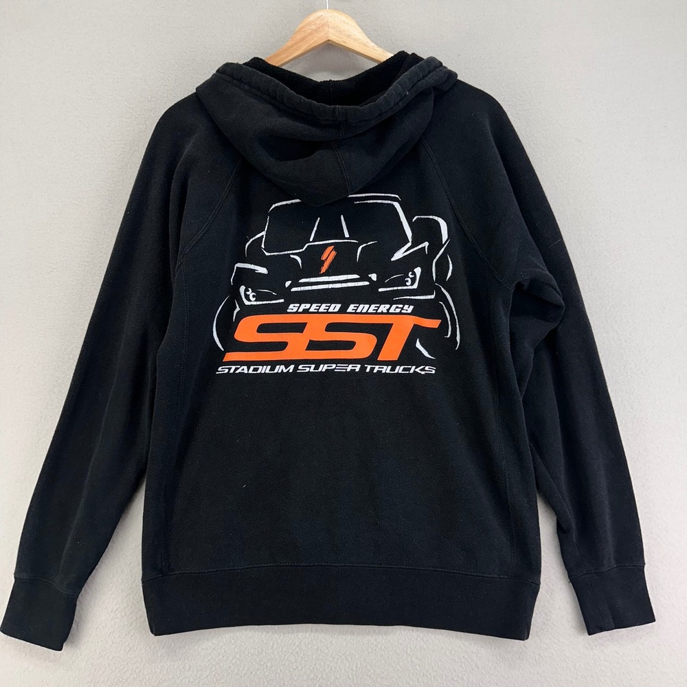 Speed Super Trucks SST Hoodie Mens Small Black Full-Zip Racing‎ Sweatshirt